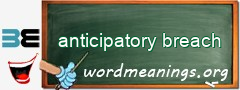 WordMeaning blackboard for anticipatory breach